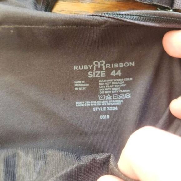 Ruby Ribbon Cami Shapewear *Level 4 Sz 44 Black Lace Full Support Style 3024 - Picture 3 of 5